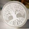 Large Tree of Life Engraved Selenite Charging Plate Wholesale