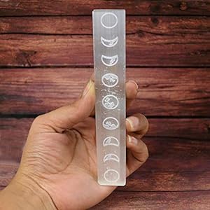 Moon Phase Engraved Selenite Wands
