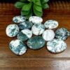 Earth's Tranquil Embrace: Moss Agate Worry Stones