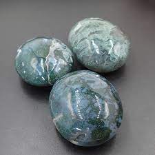 Natural Stone Moss Agate Gallet Palm Stones For Healing-Gallet Palm Stones - Crystal Gallet Palm Stones
