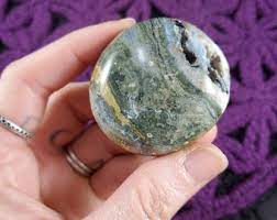 Natural Stone Ocean Jasper Gallet Palm Stones For Healing- Gallet Palm Stones - Crystal Gallet Palm Stones
