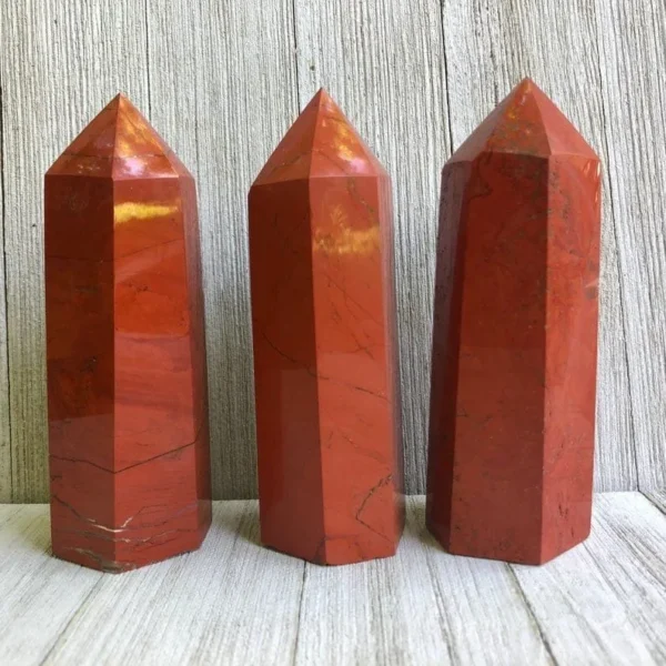 Natural Stone Red Jasper Obelisk Towers-