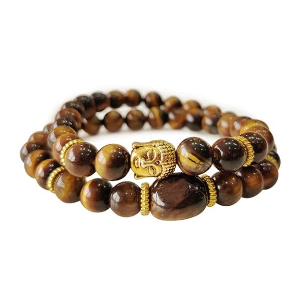 Radiant Serenity: Tiger Eye Buddha Charm Bracelet