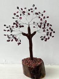 Radiant Roots - Red Garnet Gemstone Tree