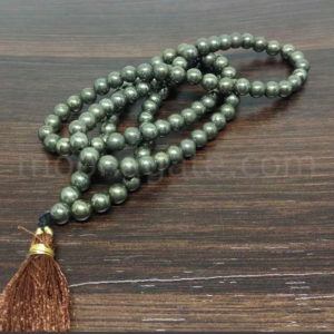 Wholesale Natural Pyrite Gemstone Beads Mala ( 108 Beads )