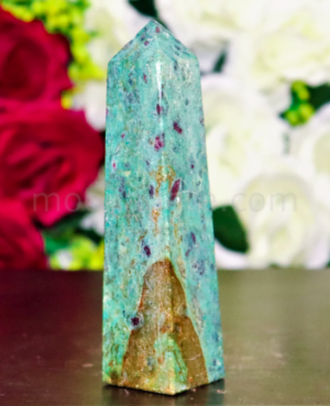 Wholesale Natural Crystal Stone Ruby Fuchsite Obelisk Tower