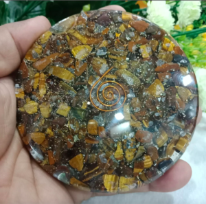 Wholesale Tiger Eye Orgonite Charging Coaster