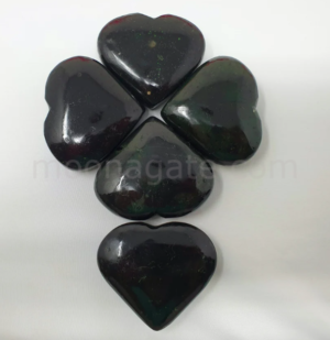Wholesale Black Tourmaline Gemstone Large Puffy Hearts