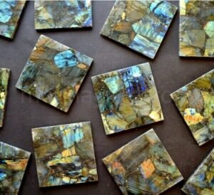 Natural Stone Labradorite Square Coasters