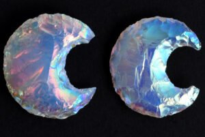 Radiant Dreams Aura Quartz Crescent Moon