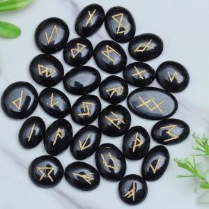 Wholesale Black Tourmaline Rune Sets