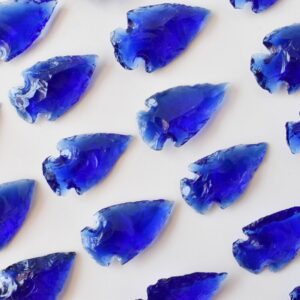 Sapphire Skies Glass Arrowheads - Unearth Ancient Mysteries