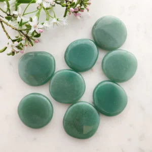 Wholesale Green Aventurine Flat Palm Stones (1 Bunch of 50 Pieces)