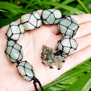 Wholesale Green Aventurine Tumble Stone Car Hanger With Chips Tassel