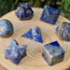 Wholesale Lapis Lazuli Geometry 7 Pieces Set in Wooden Box, Platonic Set