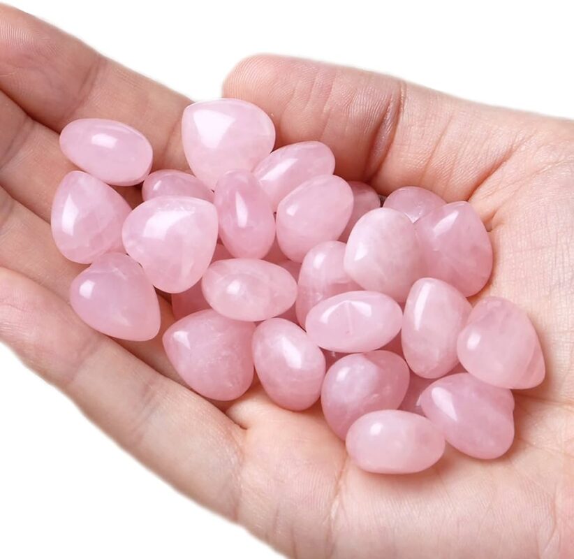 Wholesale Natural Crystal Rose Quartz Palm Stones
