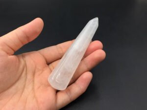 Wholesale Natural Crystal Selenite Faceted Massage Wands