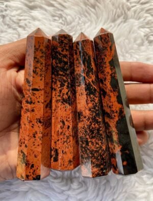 Wholesale Natural Crystal Stone Mahogany Obsidian Obelisk Tower
