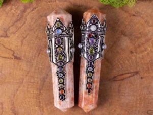 Wholesale Natural Crystal Sunstone Chakra Healing Wand