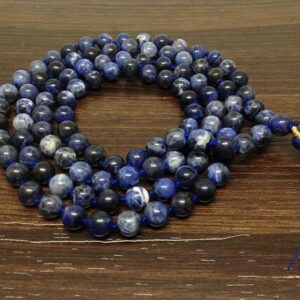 Wholesale Natural Sodalite 8MM Gemstone Beads Prayer Mala (108 Beads)