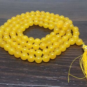 Wholesale Natural Yellow Jade Gemstone Beads Prayer Mala (108 Beads)