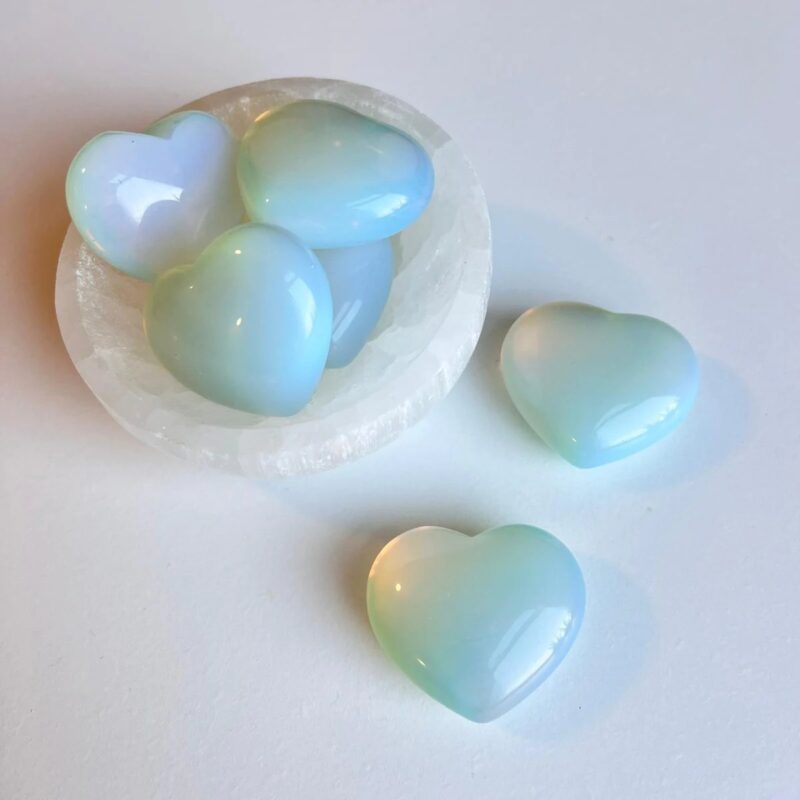 Wholesale Opalite Puffy Hearts