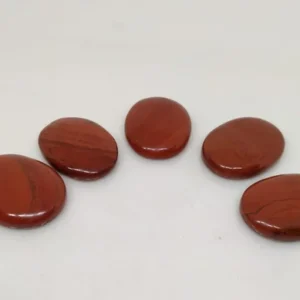 Wholesale Red Jasper Flat Palm Stones-Therapy Stones (1 Bunch of 50 Pieces)