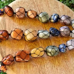 Wholesale Seven Chakra Tumble Stone Car Hanger With Chips Tassel