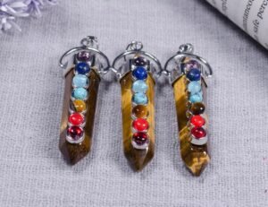Wholesale Tiger Eye Chakra Chip Pendent