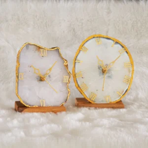 Wholesale White Salted Agate Slice Clock