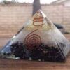 Handmade Black Tourmaline Selenite Orgone Pyramid