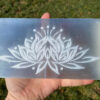 Lotus Design Engraved Selenite Rectangle Slab-Selenite Engraved Charging Slab-Selenite Slabs wholesale